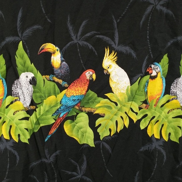 Aloha Republic Men's Button-Up Shirt Multi 3XL Short Sleeve Parrot Hawaiian - Picture 7 of 13